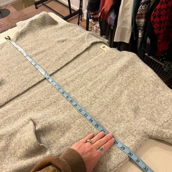 Look By M Gray Knit Soft Oversized Open Style Cardigan Sweater Pockets One Size - Picture 9 of 12